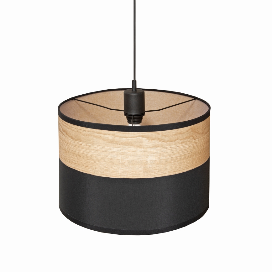 Lámpara colgante de cable ALBA 1xE27/15W/230V Ø 20 cm negro/marrón
