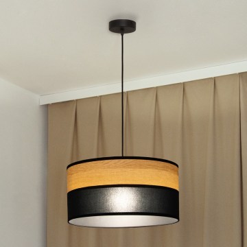 Lámpara colgante de cable ALBA 1xE27/15W/230V Ø 45 cm negro/marrón