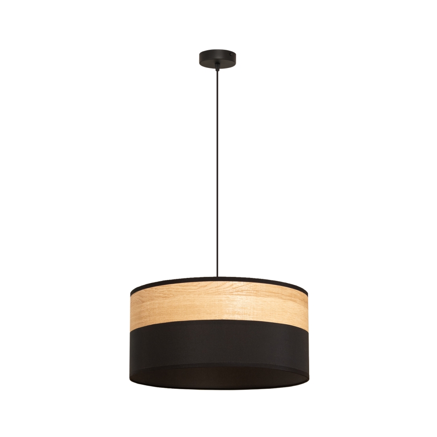 Lámpara colgante de cable ALBA 1xE27/15W/230V Ø 45 cm negro/marrón