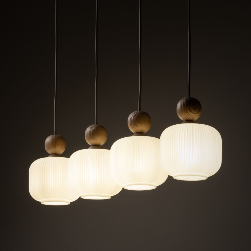 Lámpara colgante de cable BALLO 4xE14/10W/230V beige