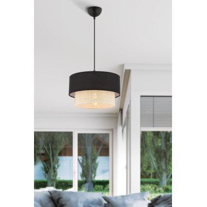 Lámpara colgante de cable ECHO 1xE27/60W/230V negra/crema
