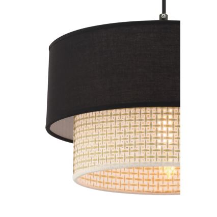 Lámpara colgante de cable ECHO 1xE27/60W/230V negra/crema