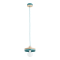 Lámpara colgante de cable LARSO 1xE27/15W/230V menta/beige
