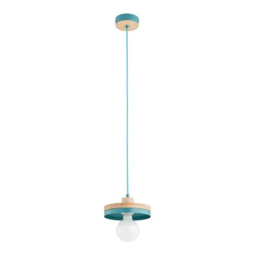 Lámpara colgante de cable LARSO 1xE27/15W/230V menta/beige
