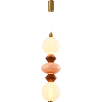 Lámpara colgante de cable LED FLORES LED/15W/230V dorada/naranja/marrón