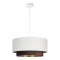 Lámpara colgante de cable NATIA 1xE27/60W/230V Ø 45 cm blanco/marrón
