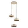 Lámpara colgante de cable SELIA 3xE27/15W/230V beige