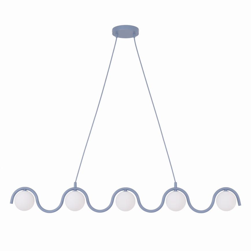 Lámpara colgante de cable SINUS 5xG9/8W/230V azul