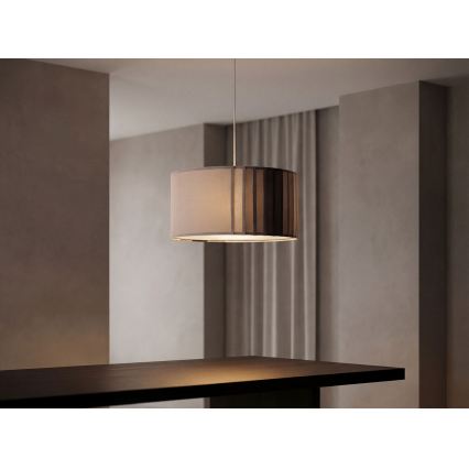 Lámpara colgante de cable STRIPES 1xE27/60W/230V, diámetro 40 cm, gris