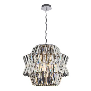 Lámpara colgante de cristal CROWN 12xE14/40W/230V cromo brillante