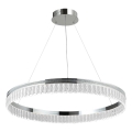 Lámpara colgante de cristal LED regulable THALIA, 55W/230V, 3000–6000K, Ø 80 cm, suspendida por cable, con mando a distancia