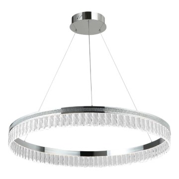 Lámpara colgante de cristal LED regulable THALIA, 55W/230V, 3000–6000K, Ø 80 cm, suspendida por cable, con mando a distancia