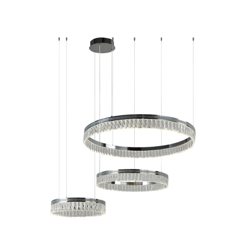Lámpara colgante regulable de cristal en cable THALIA LED/120W/230V 3000-6000K + mando a distancia