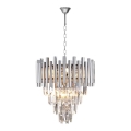 Lámpara colgante de cristal MADISON 9xE14/40W/230V cromo brillante
