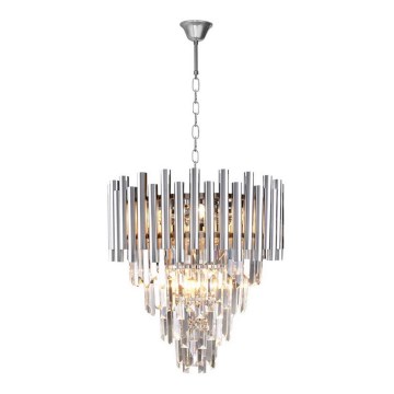 Lámpara colgante de cristal MADISON 9xE14/40W/230V cromo brillante