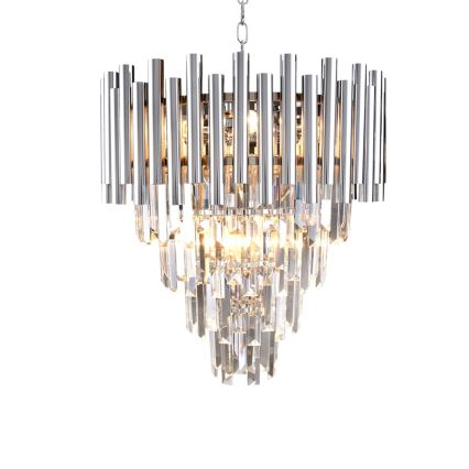 Lámpara colgante de cristal MADISON 9xE14/40W/230V cromo brillante