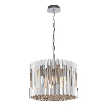 Lámpara colgante de cristal RITZ 7xE14/40W/230V cromo brillante