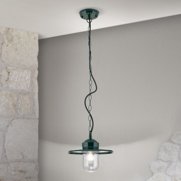 Lámpara colgante de exterior EDWARD 1xE27/60W/230V IP44 verde
