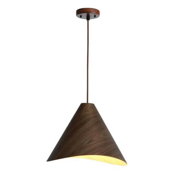 Lámpara colgante de madera con cable 1xE27/60W/230V Ø 33 cm madera maciza/nogal/madera de caucho (Hevea)
