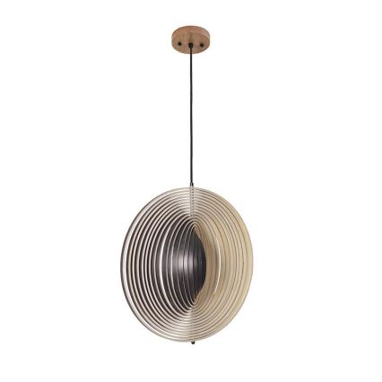 Lámpara colgante de madera con cable 1xE27/60W/230V Ø 43,5 cm madera maciza/chapa/madera de caucho (Hevea)