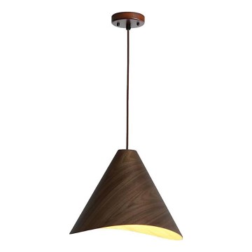 Lámpara colgante de madera con cable 1xE27/60W/230V Ø 45 cm madera maciza/nogal/madera de caucho