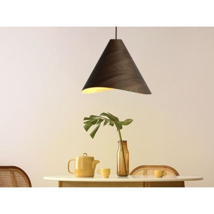 Lámpara colgante de madera con cable 1xE27/60W/230V Ø 45 cm madera maciza/nogal/madera de caucho