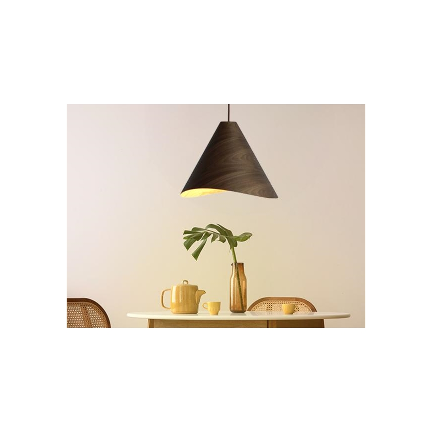 Lámpara colgante de madera con cable 1xE27/60W/230V Ø 45 cm madera maciza/nogal/madera de caucho