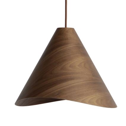 Lámpara colgante de madera con cable 1xE27/60W/230V Ø 45 cm madera maciza/nogal/madera de caucho