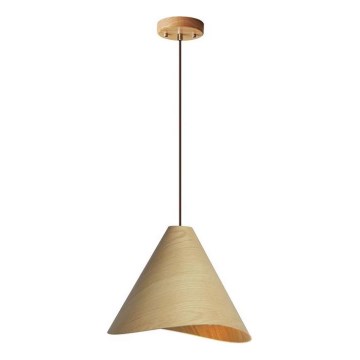 Lámpara colgante de madera sobre cable 1xE27/60W/230V Ø 45 cm madera maciza/roble/madera de caucho (hevea)