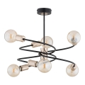 Lámpara colgante DISCO 6xE27/60W/230V negro/dorado
