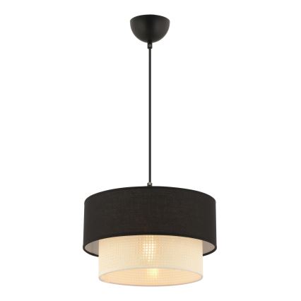 Lámpara colgante ECHO con cable 1xE27/60W/230V negro/crema