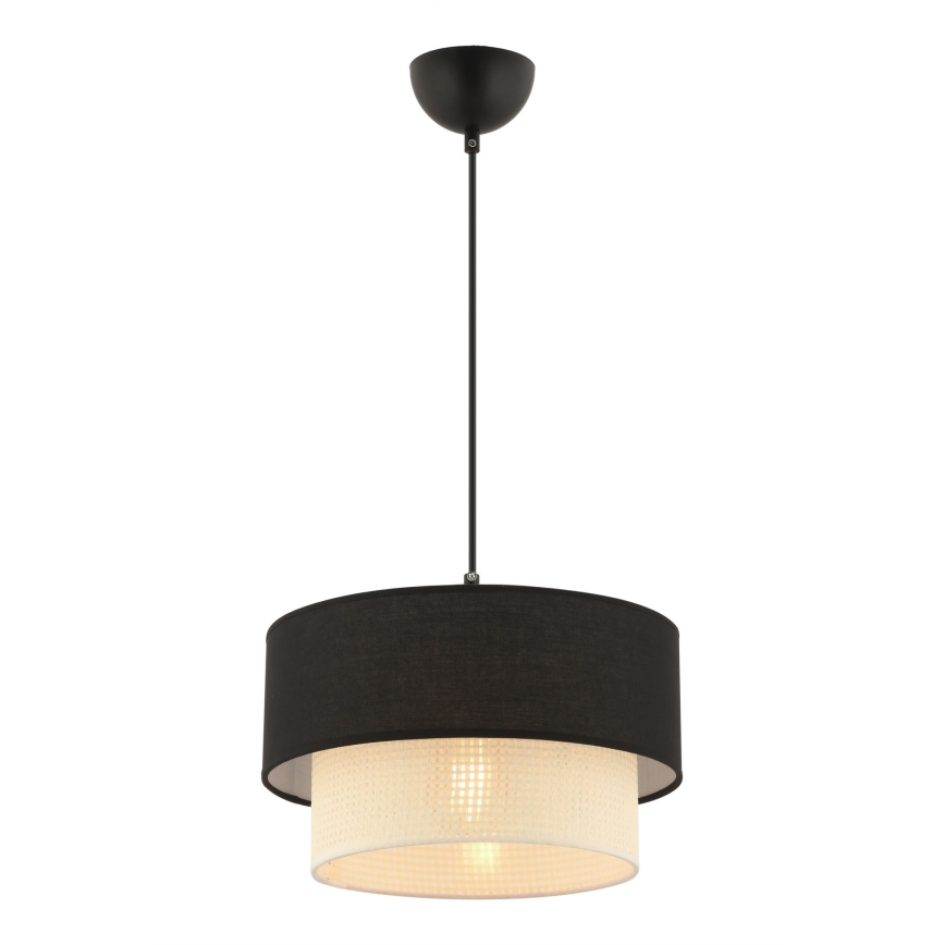 Lámpara colgante ECHO con cable 1xE27/60W/230V negro/crema