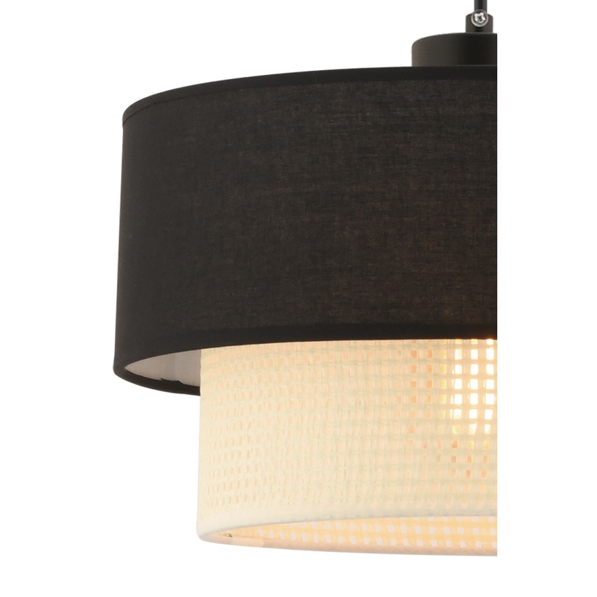 Lámpara colgante ECHO con cable 1xE27/60W/230V negro/crema