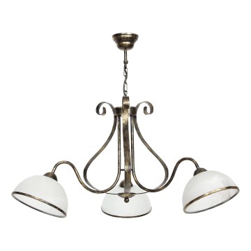 Lámpara colgante en cadena ANTICA 3xE27/60W/230V