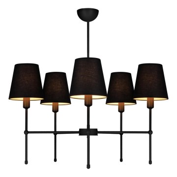 Lámpara colgante en varilla MADELA 5xE14/40W/230V negra