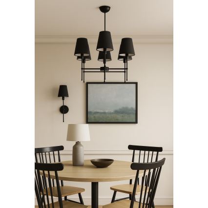 Lámpara colgante en varilla MADELA 5xE14/40W/230V negra