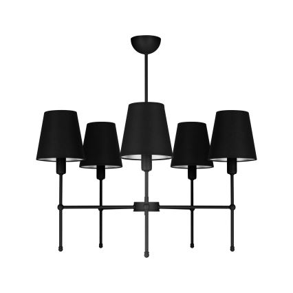 Lámpara colgante en varilla MADELA 5xE14/40W/230V negra