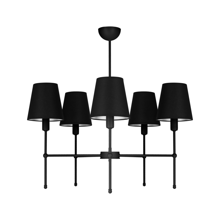 Lámpara colgante en varilla MADELA 5xE14/40W/230V negra