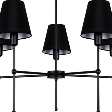 Lámpara colgante en varilla MADELA 5xE14/40W/230V negra