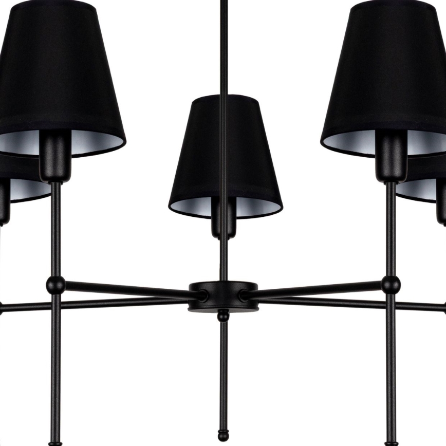 Lámpara colgante en varilla MADELA 5xE14/40W/230V negra