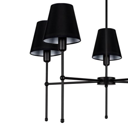Lámpara colgante en varilla MADELA 5xE14/40W/230V negra