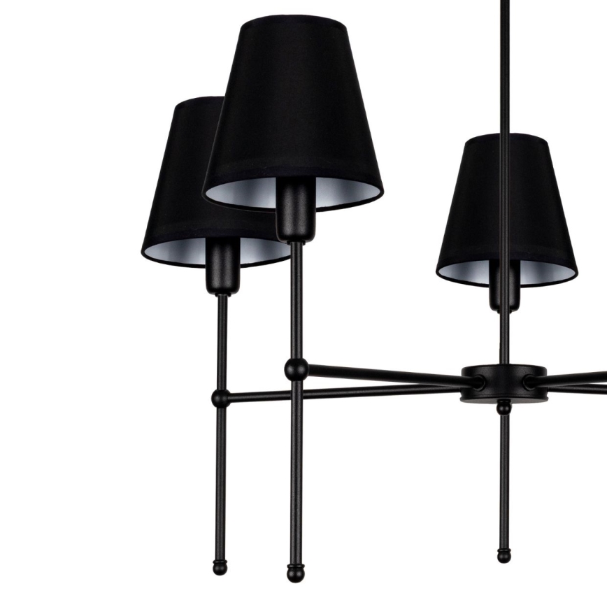 Lámpara colgante en varilla MADELA 5xE14/40W/230V negra