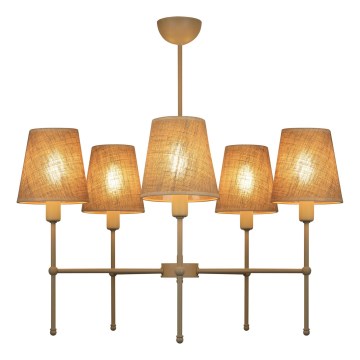Lámpara colgante en varilla MADELA 5xE14/40W/230V yute/beige