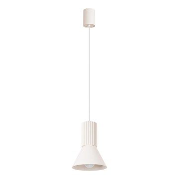 Lámpara colgante ESTRIA con cable 1xE14/10W/230V Ø 14 cm color crema