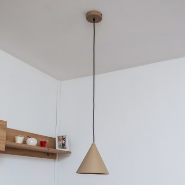 Lámpara colgante ETNA II con cable 1xE27/15W/230V Ø 18,5 cm beige