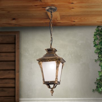 Lámpara colgante exterior AIKO 1xE27/60W/230V IP23 bronce/pátina