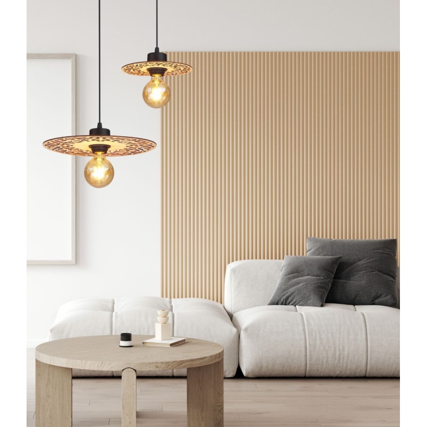 Lámpara colgante FALCO 1xE27/60W/230V diá. 20 cm beige