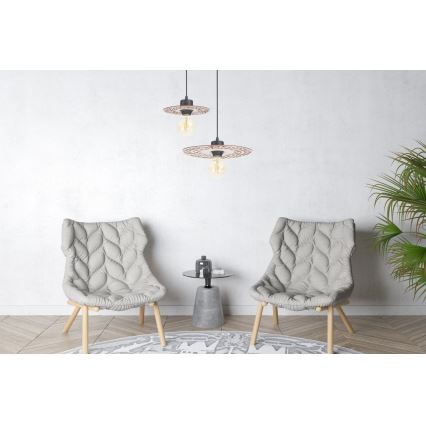 Lámpara colgante FALCO 1xE27/60W/230V diá. 20 cm beige