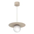Lámpara colgante FLAT con cable 1xE27/15W/230V beige