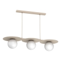 Lámpara colgante FLAT con cable 3xE27/15W/230V beige
